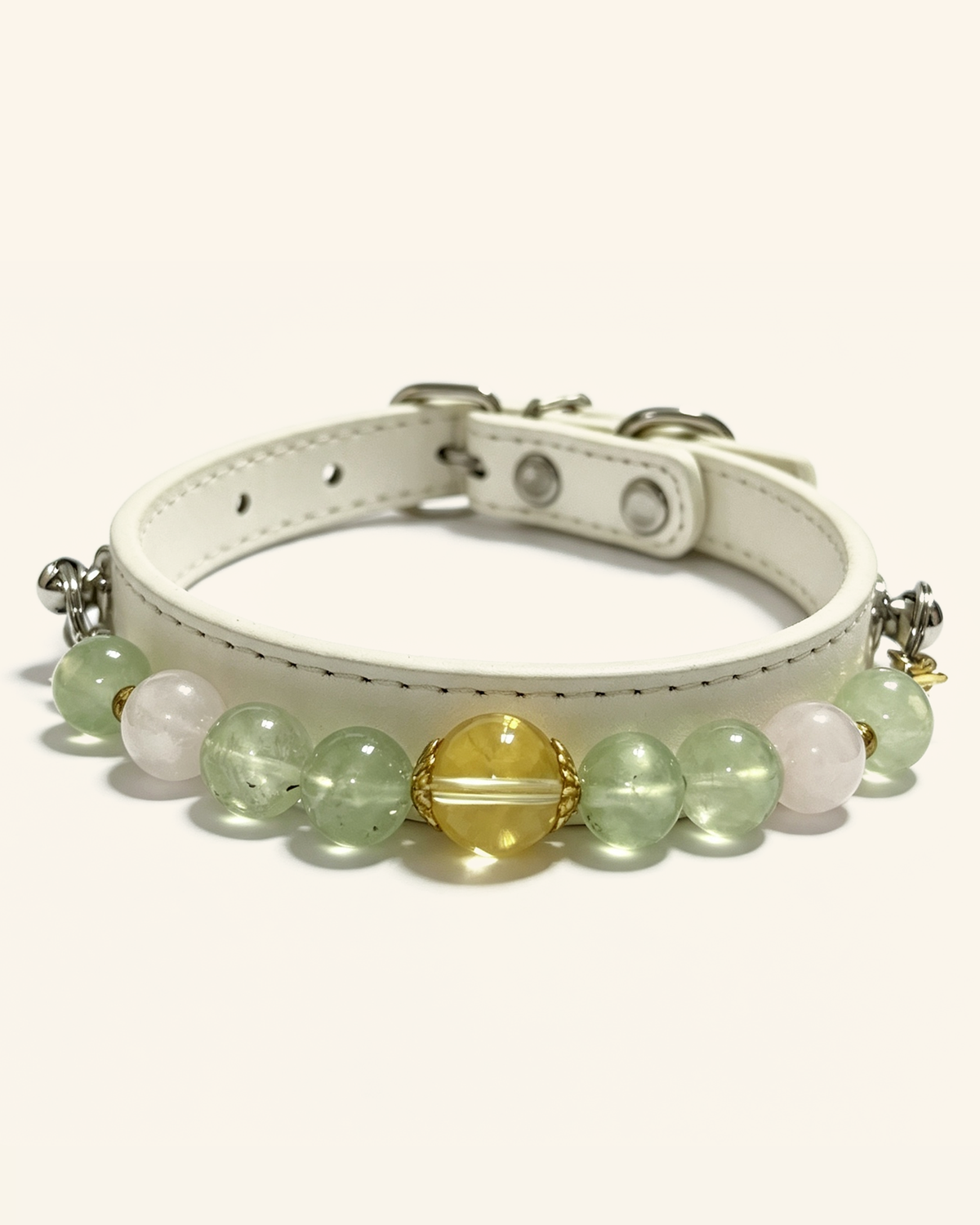 Prehnite Crystal Pet Collar – Calm & Balance | Citrine