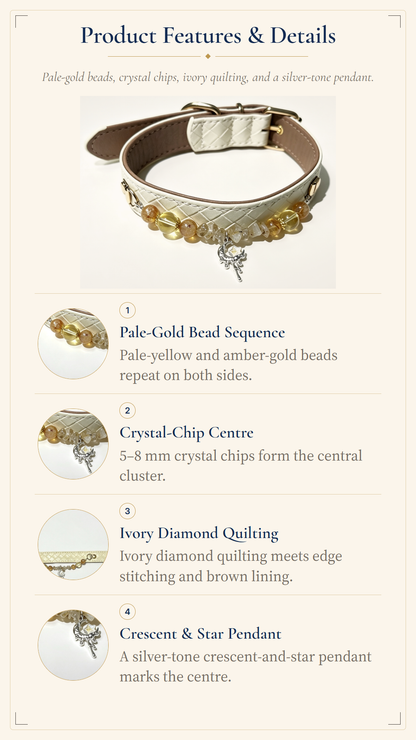 Citrine Crystal Pet Collar – Luck & Abundance | Moon Charm