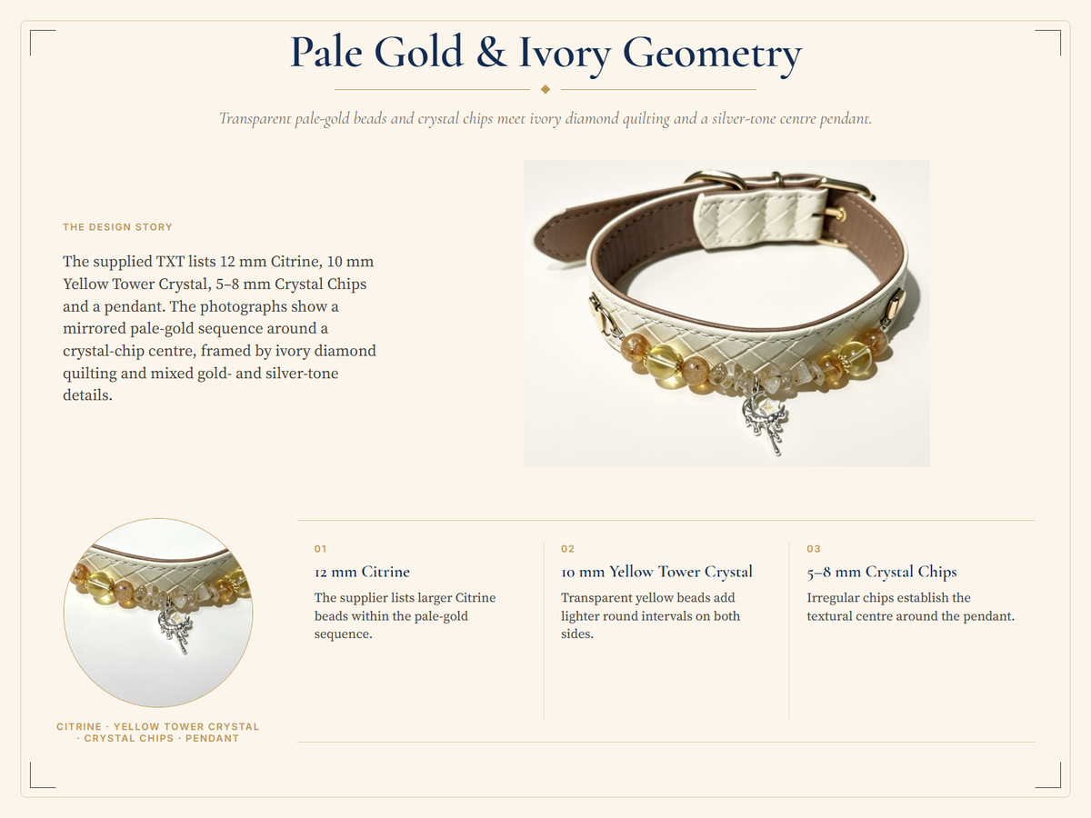Citrine Crystal Pet Collar – Luck & Abundance | Moon Charm