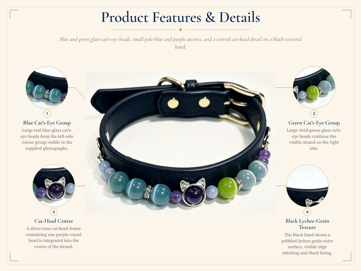 Aquamarine Crystal Pet Collar – Calm & Communication | Amethyst
