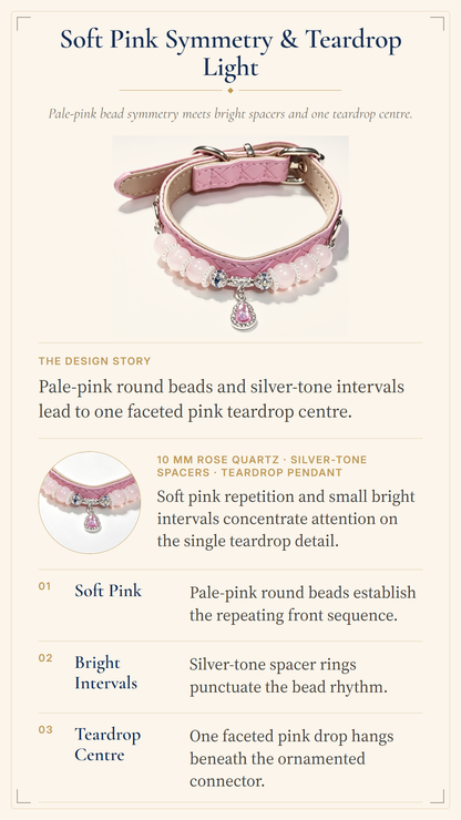Rose Quartz Crystal Pet Collar – Love & Connection | Pink Charm