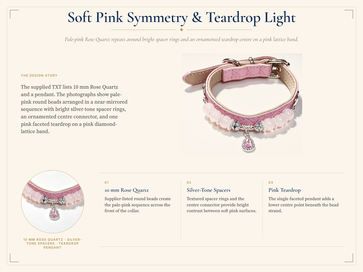 Rose Quartz Crystal Pet Collar – Love & Connection | Pink Charm