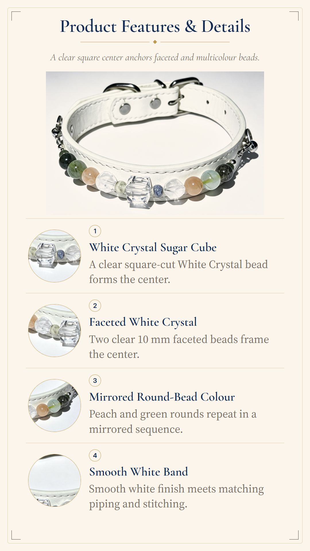 Clear Quartz Crystal Pet Collar – Clarity & Balance | Agate
