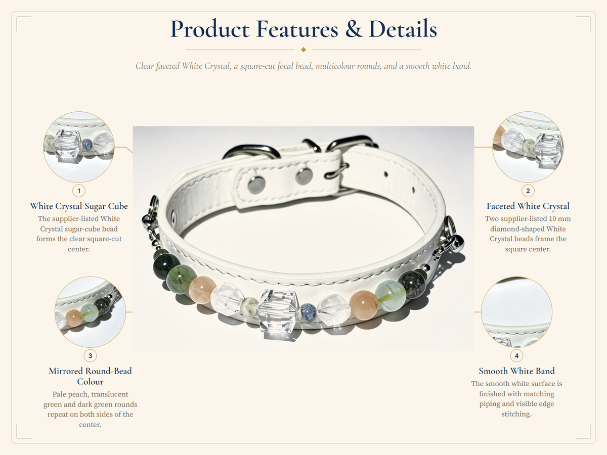 Clear Quartz Crystal Pet Collar – Clarity & Balance | Agate