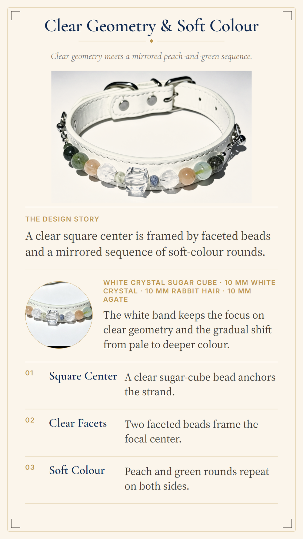Clear Quartz Crystal Pet Collar – Clarity & Balance | Agate