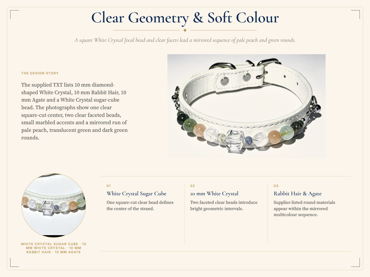 Clear Quartz Crystal Pet Collar – Clarity & Balance | Agate