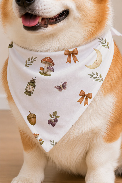 Moonlit Black Cat Garden Dog Bandana