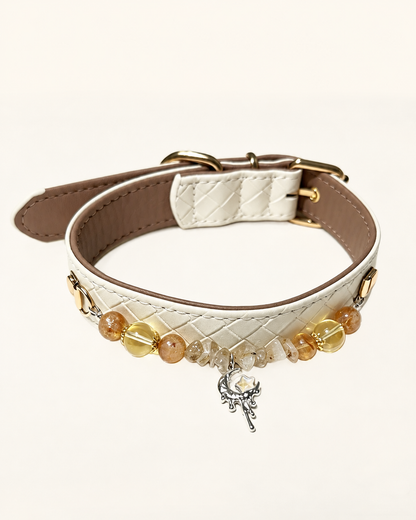 Citrine Crystal Pet Collar – Luck & Abundance | Moon Charm