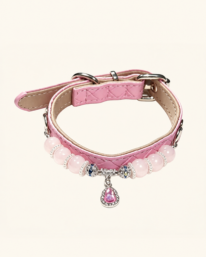 Rose Quartz Crystal Pet Collar – Love & Connection | Pink Charm