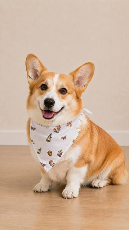 Moonlit Black Cat Garden Dog Bandana