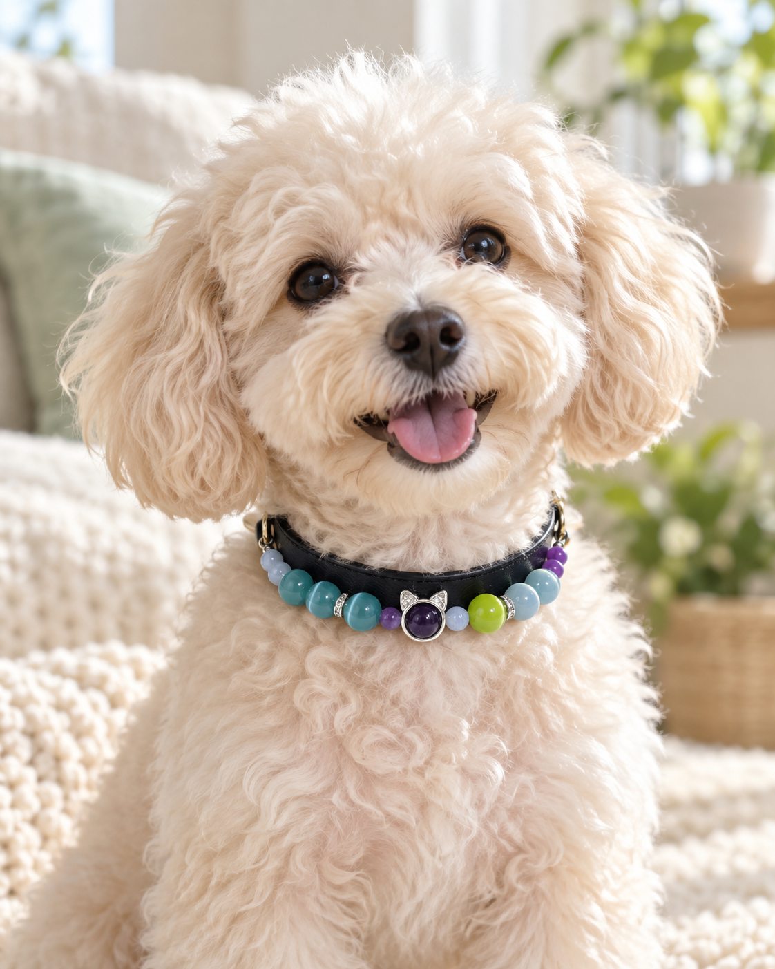 Aquamarine Crystal Pet Collar – Calm & Communication | Amethyst